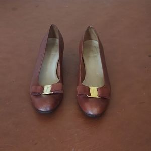 Brown Ferragamo Vintage Flats Size 7